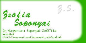 zsofia soponyai business card